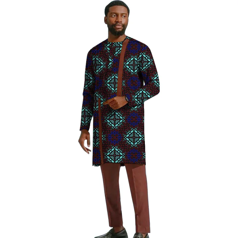 African Couture Men's Set Patchwork Tops With Brown Pants Nigerian Fashion Tailor Made Traditional Costume
African Couture Men's Set Patchwork Tops With Brown Pants Nigerian Fashion Tailor Made Traditional Costume