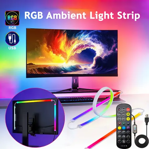 Écran PC SYNC rétro-éclairage moniteur Ambilight LED lumières USB RGB-IC LED bande lumière couleur cueillette lampe bande pour salle de jeu décor