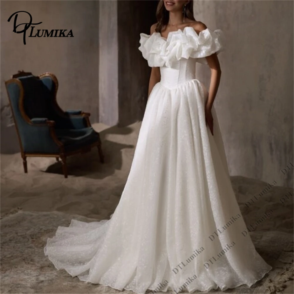 DTLumika Customized A Line Lace Bridal Gown for Women, Off the Shoulder Ruched Sleeves Wedding Dresses, Luxury Bride Dress
DTLumika Customized A Line Lace Bridal Gown for Women, Off the Shoulder Ruched Sleeves Wedding Dresses, Luxury Bride Dress