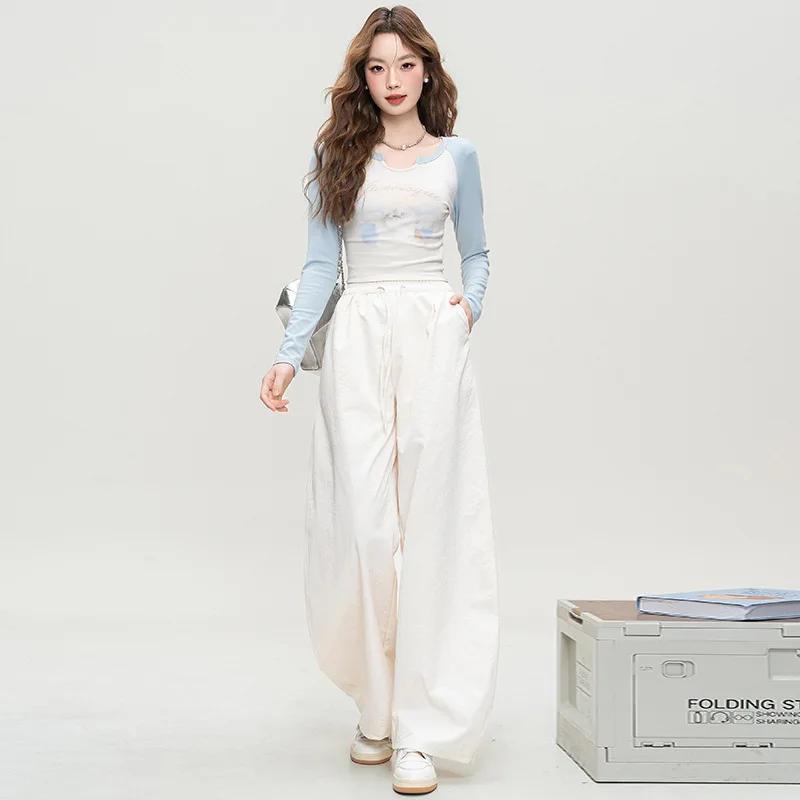 Women's pants 2025 summer new loose casual high waisted hanging feeling curved floor length pants wide leg pants
Women's pants 2025 summer new loose casual high waisted hanging feeling curved floor length pants wide leg pants