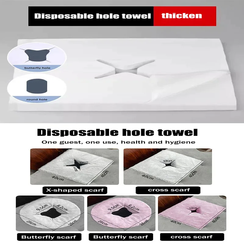 100pc/Pack Disposable Beauty Salon Face Towel With Hole For Face Lying Pillow Massage Bed Hole Cross Lightweight Breathable Face
100pc/Pack Disposable Beauty Salon Face Towel With Hole For Face Lying Pillow Massage Bed Hole Cross Lightweight Breathable Face