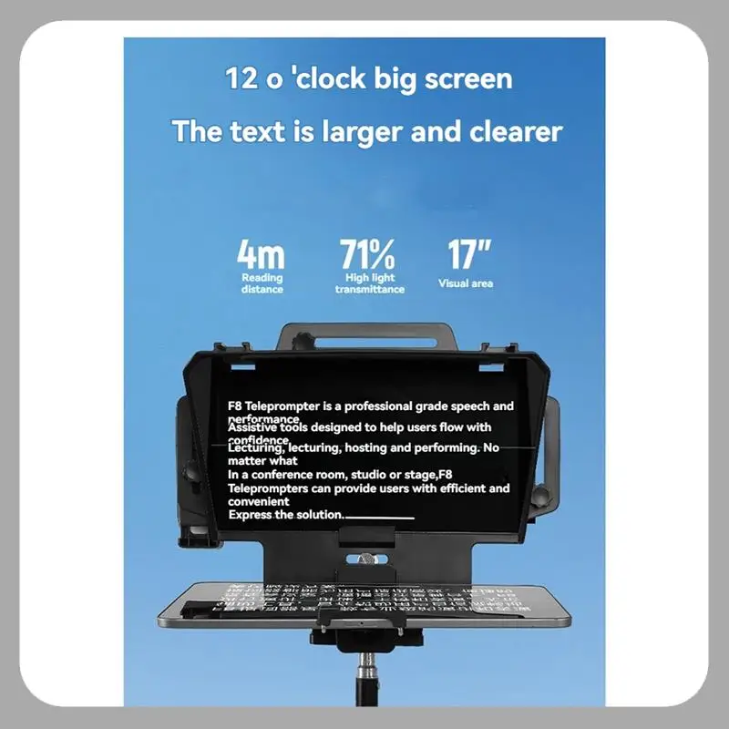 A46U F8 Universal Teleprompter For Tablets Laptops Smartphones Cameras For Live Streaming And Recording With Large Screen
A46U F8 Universal Teleprompter For Tablets Laptops Smartphones Cameras For Live Streaming And Recording With Large Screen