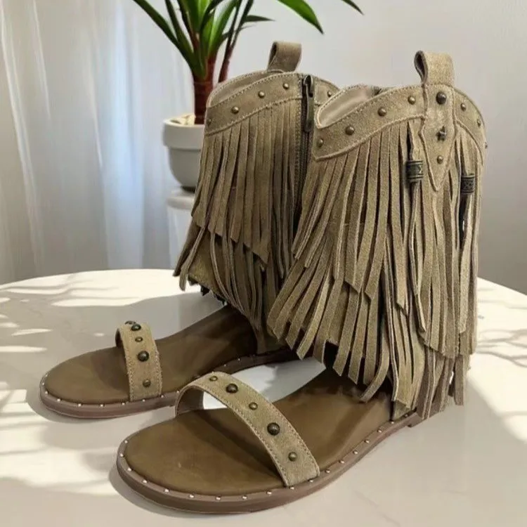 Embroidered Cool Boots 2025 New Summer Inner Heightened Open-toe Tassel Platform Women's Shoes
Embroidered Cool Boots 2025 New Summer Inner Heightened Open-toe Tassel Platform Women's Shoes