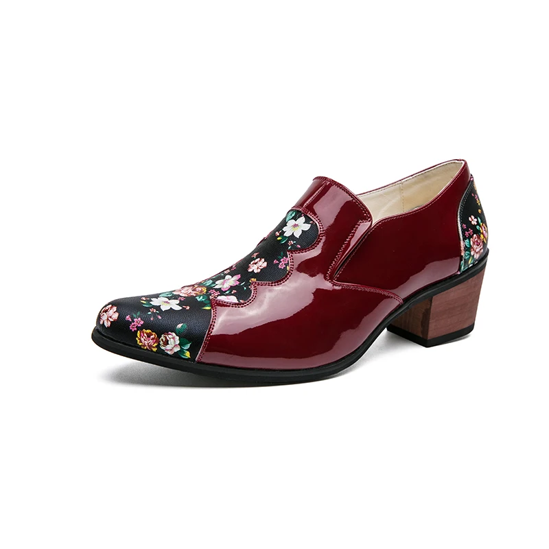 Men Fashion Embroidery High Heel 6cm Patent Leather Pointed Oxfords Shoes Flower Pattern Comfort Party Wedding Men's Dress Shoes
Men Fashion Embroidery High Heel 6cm Patent Leather Pointed Oxfords Shoes Flower Pattern Comfort Party Wedding Men's Dress Shoes