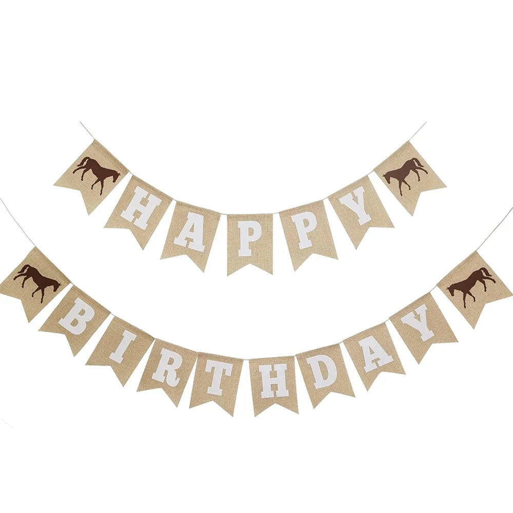 1 шт., фетровая гирлянда с лошадью и вымпел, баннер из мешковины с днем рождения для лошади, украшения на день рождения, товары для вечеринок с лошадью
1 шт., фетровая гирлянда с лошадью и вымпел, баннер из мешковины с днем рождения для лошади, украшения на день рождения, товары для вечеринок с лошадью