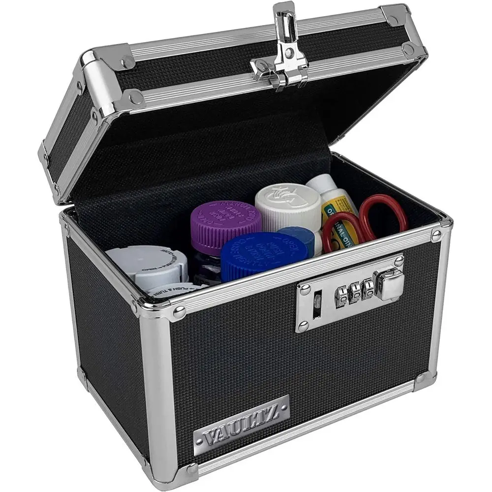 Medicine Lock Box - 5 x 7 x 5 Inches - Secure Cabinet Sae with Combination Lock - Ideal or Medications and Small Valuables - Bla
Medicine Lock Box - 5 x 7 x 5 Inches - Secure Cabinet Sae with Combination Lock - Ideal or Medications and Small Valuables - Bla