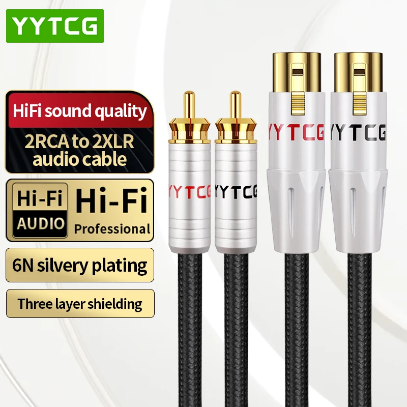 YYTCG Двойной RCA-папа на двойной XLR-папа Hi-Fi аудиокабель Усилитель мощности Микшер RCA-XLR Кабель для высококачественного аудиооборудования 
YYTCG Двойной RCA-папа на двойной XLR-папа Hi-Fi аудиокабель Усилитель мощности Микшер RCA-XLR Кабель для высококачественного аудиооборудования