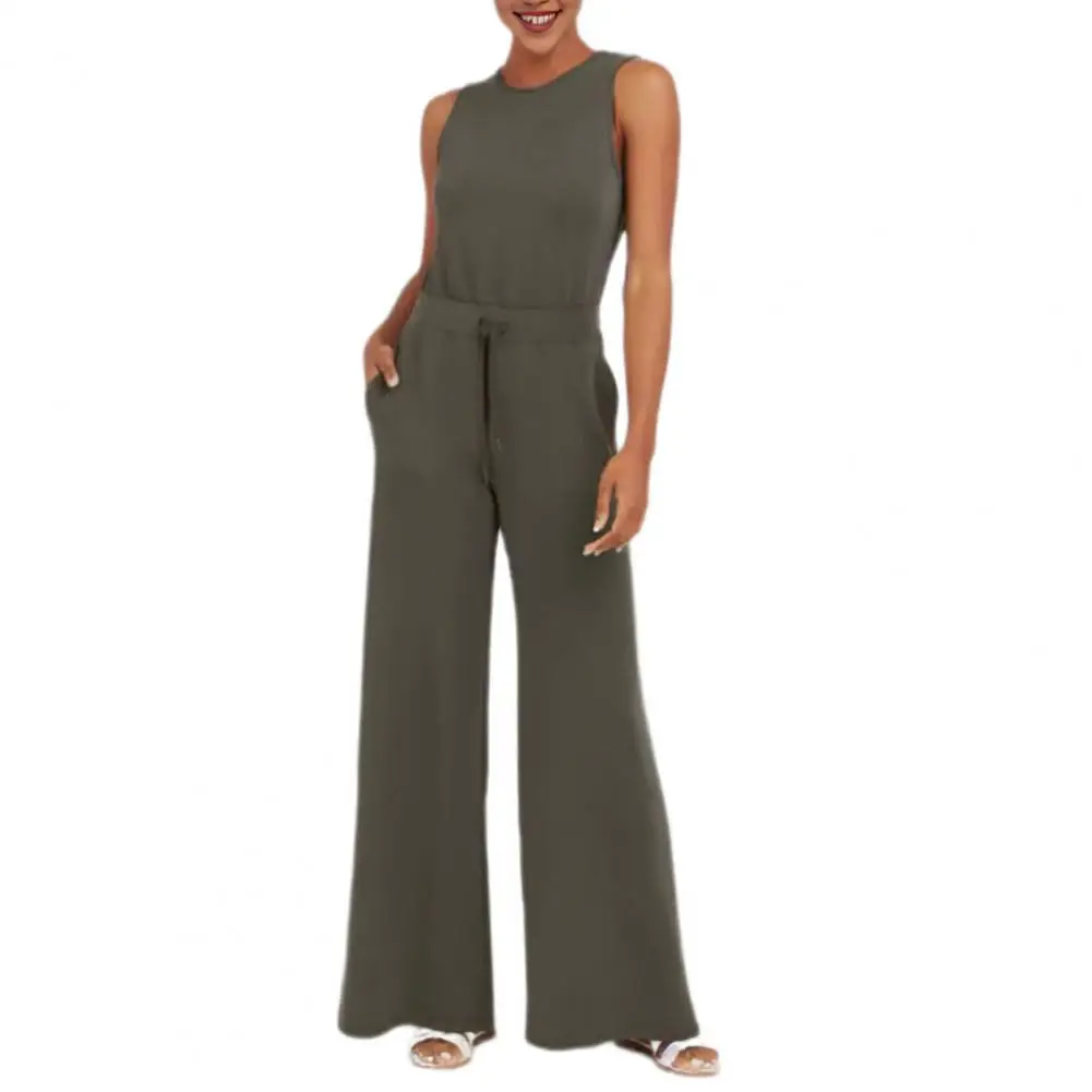 Women Summer Jumpsuit Drawstring High Elastic Waist Solid Color Wde Leg Soft Sports Commute Daily Jumpsuit
Women Summer Jumpsuit Drawstring High Elastic Waist Solid Color Wde Leg Soft Sports Commute Daily Jumpsuit