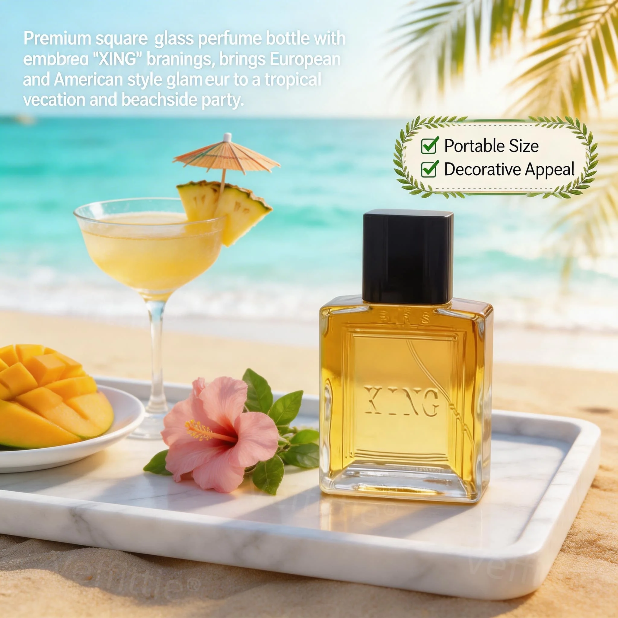Beach Vacation Fresh Woody Fragrance 100ml, cardamom ginger top, tonka musk base, all-day fresh scent for sunny beach moments
Beach Vacation Fresh Woody Fragrance 100ml, cardamom ginger top, tonka musk base, all-day fresh scent for sunny beach moments