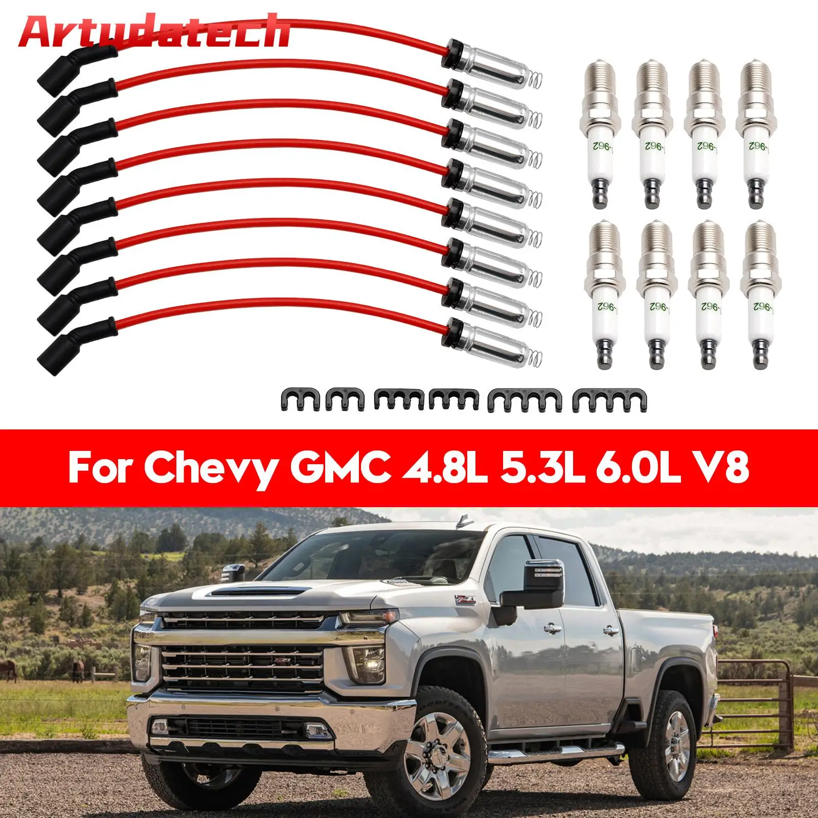 Artudatech 8x Spark Plugs +Wires 10.5mm Set 19299585 For Chevy GMC 4.8L 5.3L 6.0L V8 Car Accessories
Artudatech 8x Spark Plugs +Wires 10.5mm Set 19299585 For Chevy GMC 4.8L 5.3L 6.0L V8 Car Accessories