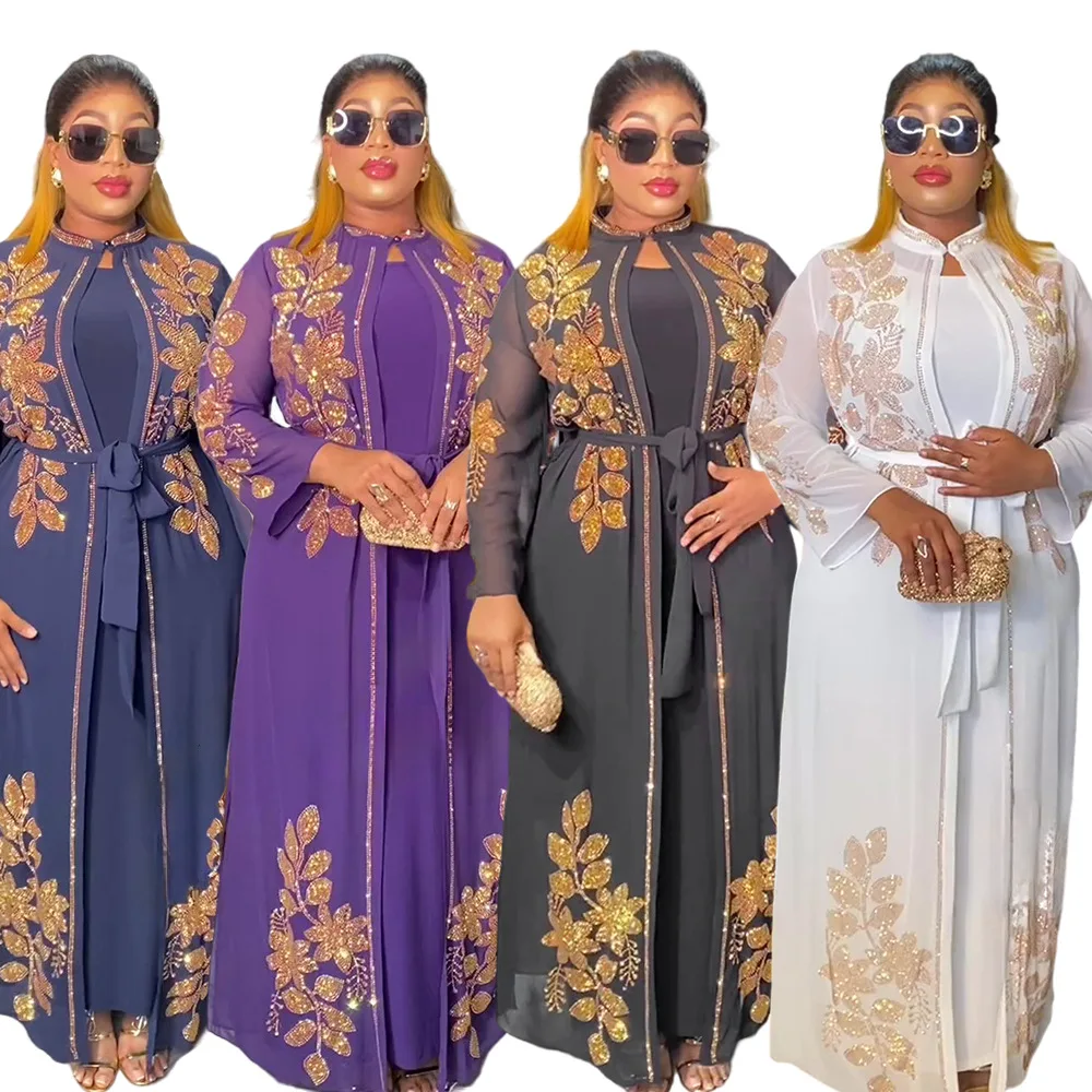 Elegant African Dresses for Women 2 PCS Set Chiffon Boubou Gown Muslim Summer Fashion Wedding Evening Party Dress Africa Clothes
Elegant African Dresses for Women 2 PCS Set Chiffon Boubou Gown Muslim Summer Fashion Wedding Evening Party Dress Africa Clothes