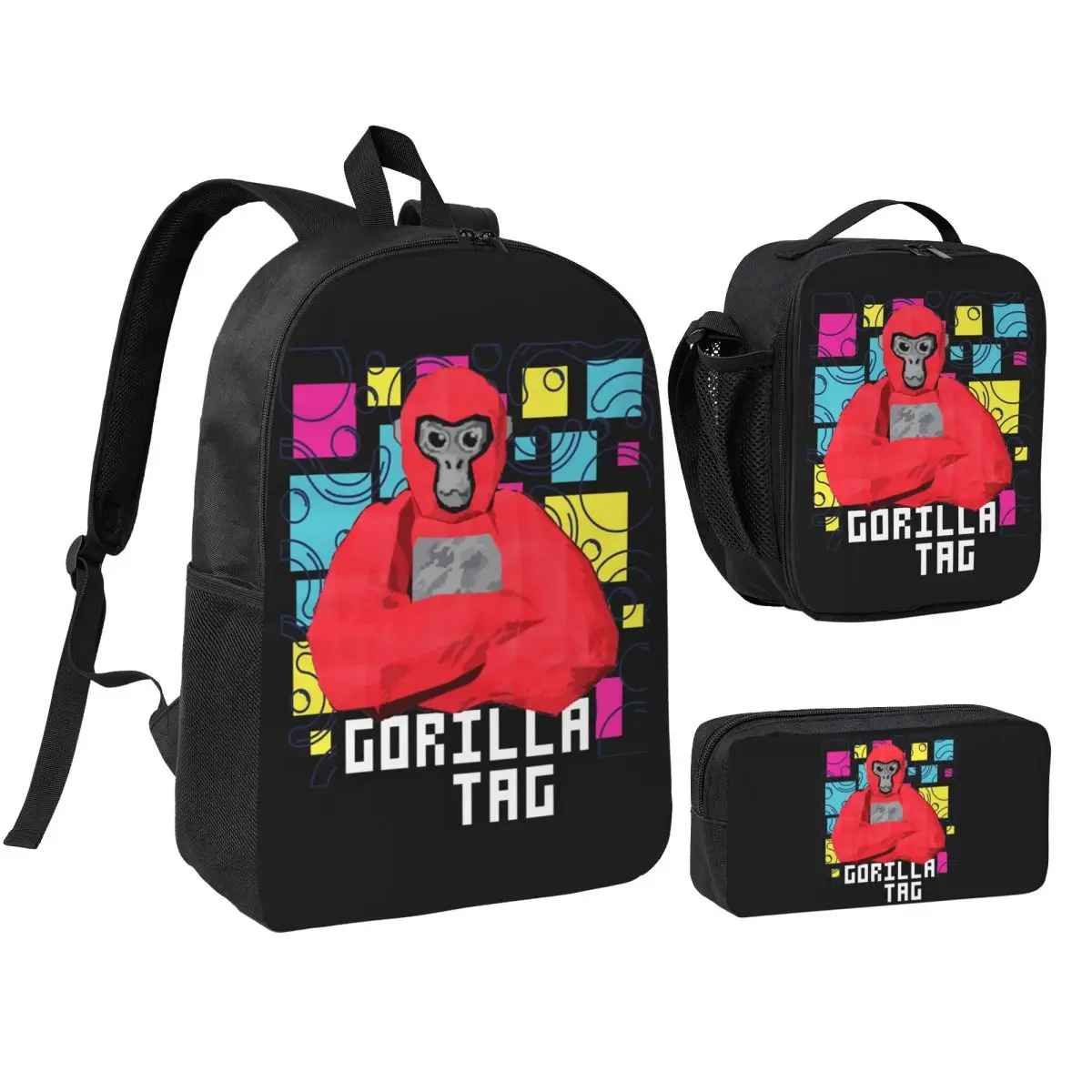 Gorilla Tag Cools Red Backpack Boys Girls BookBag School Bag Shoulder Bags 3ps Insulated Lunch Bag Pencil Case
Gorilla Tag Cools Red Backpack Boys Girls BookBag School Bag Shoulder Bags 3ps Insulated Lunch Bag Pencil Case
