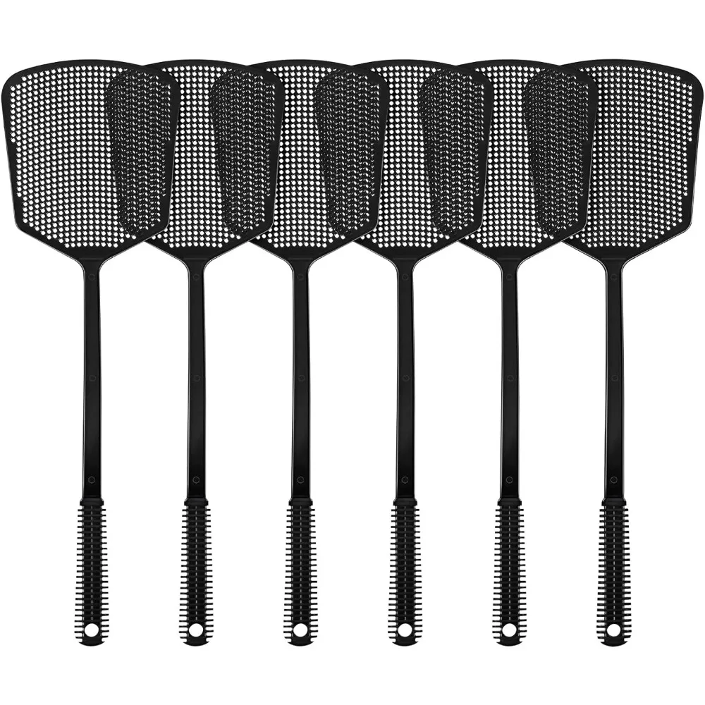6-Pack Heavy Duty Long Handle Fly Swatter, Fly Swatter for Indoors, Black
6-Pack Heavy Duty Long Handle Fly Swatter, Fly Swatter for Indoors, Black