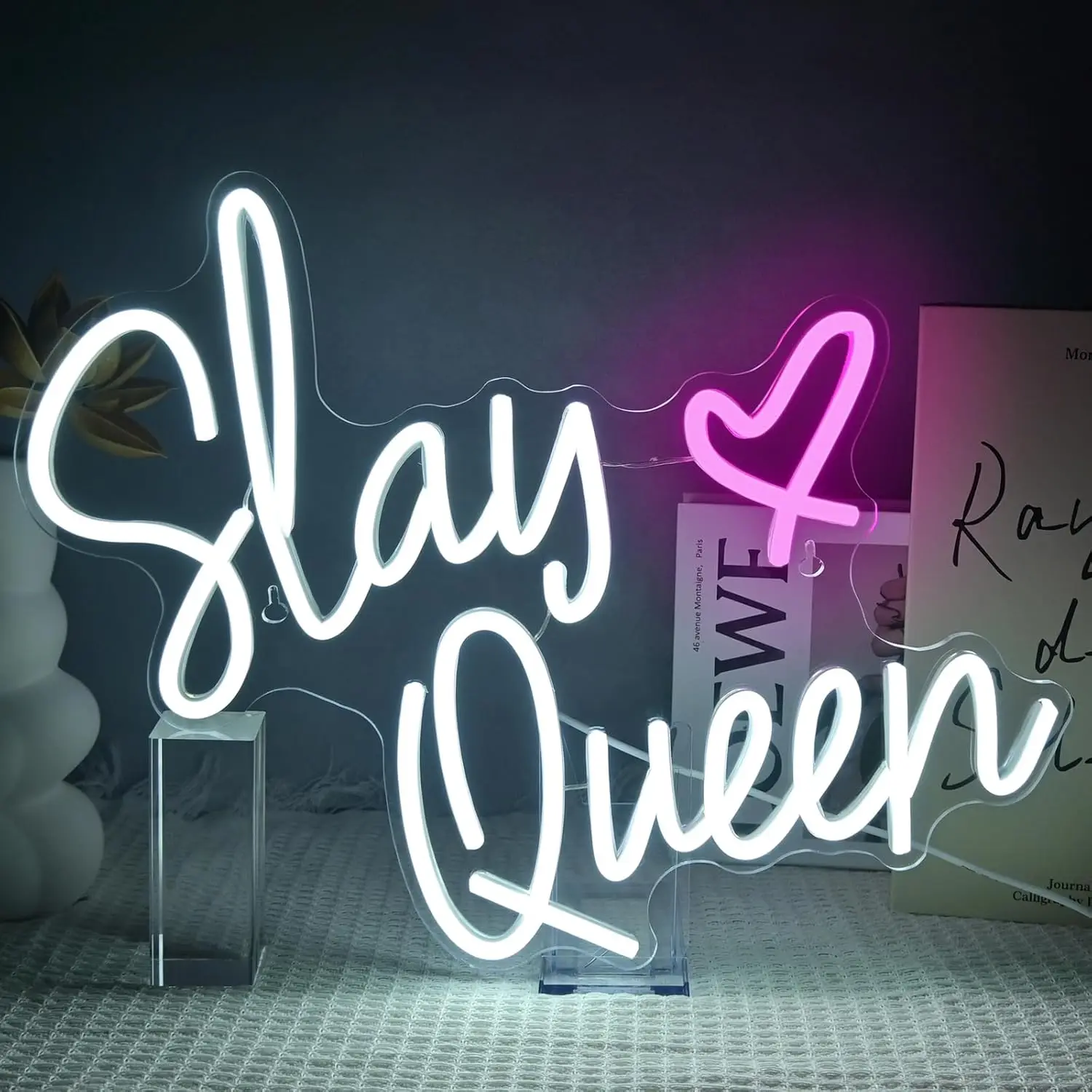 Slay Queen Neon Sign White Led Neon Signs Preppy Room Neon Lights For Wall Decor Dimmable Light Up Sign For Bedroom Bar Party Y2
Slay Queen Neon Sign White Led Neon Signs Preppy Room Neon Lights For Wall Decor Dimmable Light Up Sign For Bedroom Bar Party Y2