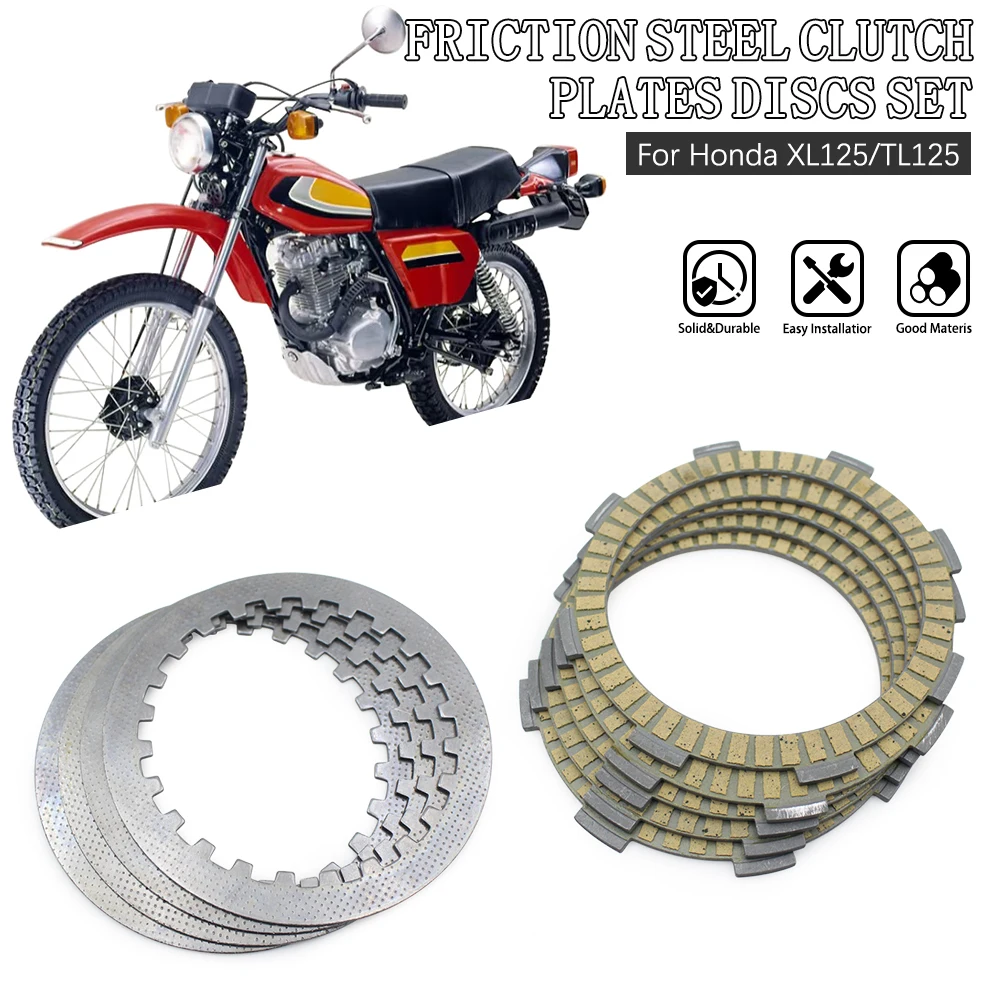 Friction Clutch Plates Kit For Honda NX125 XL125 XLR125 RW XR125L CD18T XL185 XL200R ATC200 CD200 TL200 TLR200 CM185 CM200 XR200
Friction Clutch Plates Kit For Honda NX125 XL125 XLR125 RW XR125L CD18T XL185 XL200R ATC200 CD200 TL200 TLR200 CM185 CM200 XR200