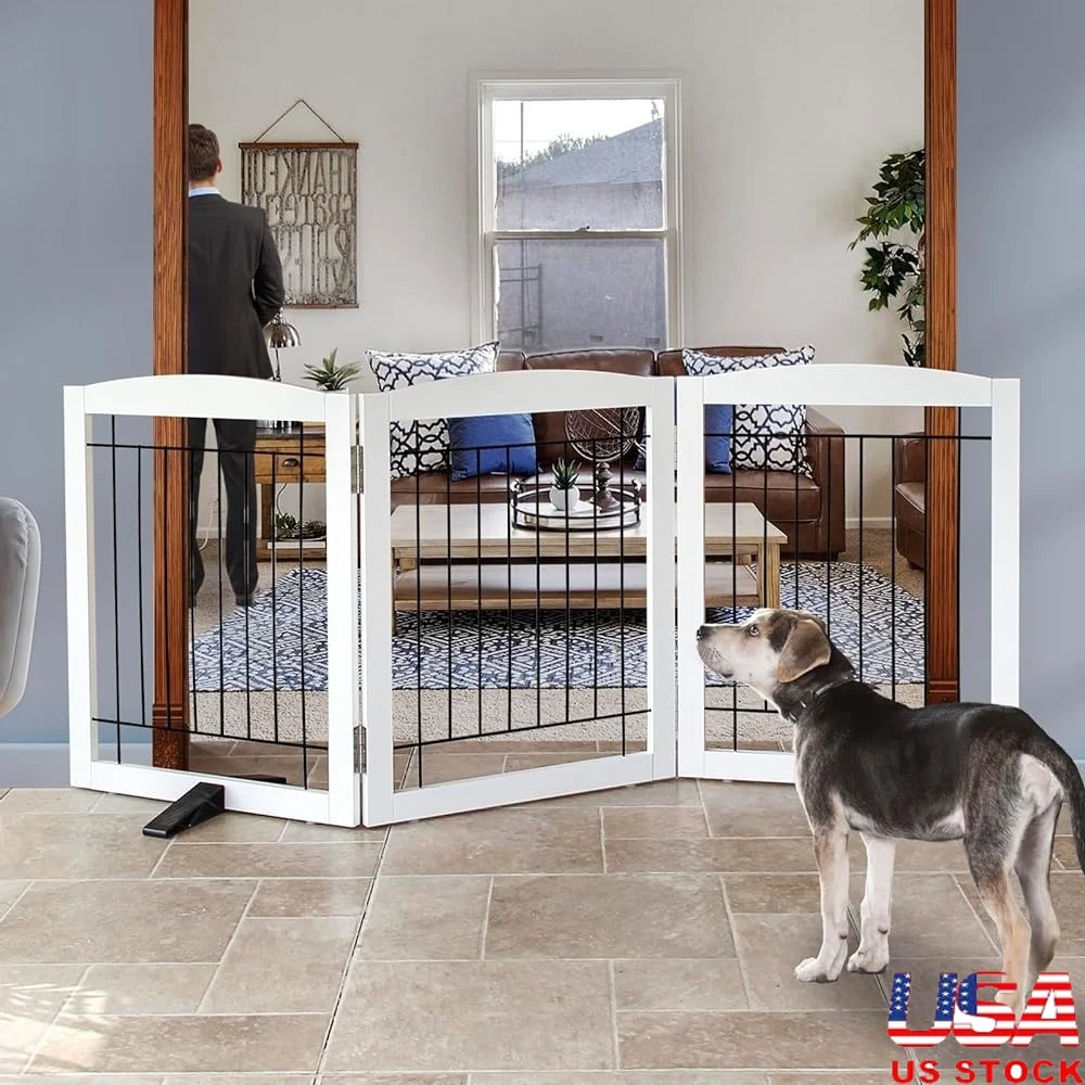 Freestanding Indoor Dog Fence Foldable Pet Gate Sturdy Wood Extra Wide Barrier Room Divider Hallways Doorways Stairs
Freestanding Indoor Dog Fence Foldable Pet Gate Sturdy Wood Extra Wide Barrier Room Divider Hallways Doorways Stairs