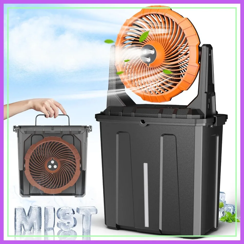 9L 10" Portable Misting Fan for Patio, 20000mAh Battery, 55H Runtime, 3 Spray Outlets for Camping, Fishing, Travel, Garden, Golf, Office
9L 10" Portable Misting Fan for Patio, 20000mAh Battery, 55H Runtime, 3 Spray Outlets for Camping, Fishing, Travel, Garden, Golf, Office