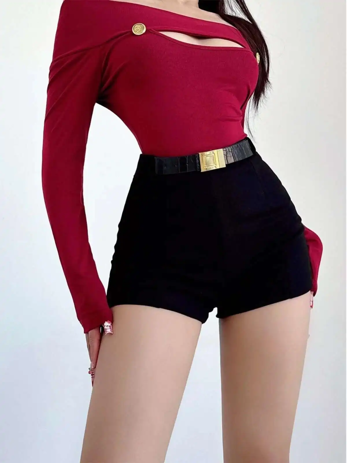 Korean Women's Basic Casual Suit Shorts For Women Slim High Waist Autumn/Winter Black Shorts Slim Fashion Women Sweet GPL2
Korean Women's Basic Casual Suit Shorts For Women Slim High Waist Autumn/Winter Black Shorts Slim Fashion Women Sweet GPL2