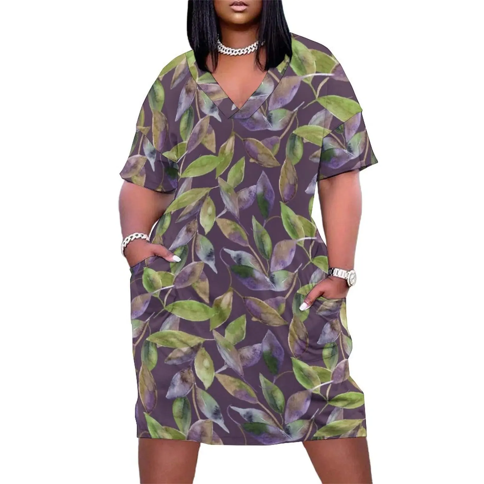 Green and Purple Colorful Leaves Loose Pocket Dress women long dresses Women's summer dress Long dress prom clothes
Green and Purple Colorful Leaves Loose Pocket Dress women long dresses Women's summer dress Long dress prom clothes