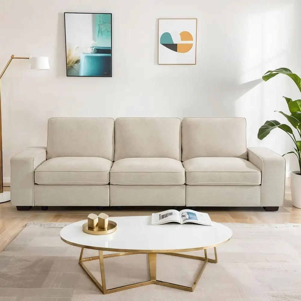 3-Seater Modern Chenille Sofa with Removable Washable Cover, Storage and USB Ports, Suitable for Living Room, Office, and Apartm
3-Seater Modern Chenille Sofa with Removable Washable Cover, Storage and USB Ports, Suitable for Living Room, Office, and Apartm