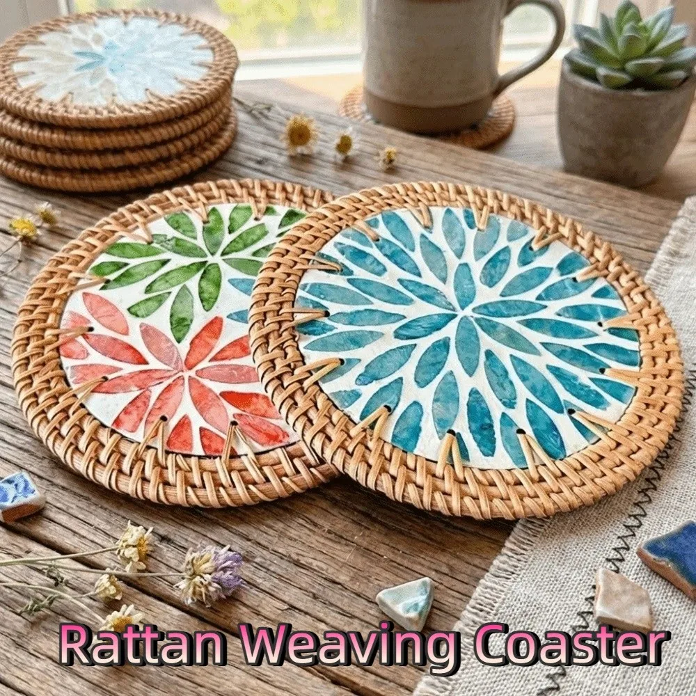 Decorative Handwoven Rattan Weaving Coaster Woven Texture Natural Teapot Mats Round Shell Mats Restaurant
Decorative Handwoven Rattan Weaving Coaster Woven Texture Natural Teapot Mats Round Shell Mats Restaurant