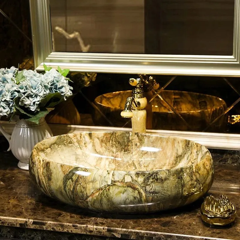 Imitation stone Oval Porcelain wash basin sink ceramic basin sink Counter Top Wash Basin bathroom ceramic art porcelain sinks
Imitation stone Oval Porcelain wash basin sink ceramic basin sink Counter Top Wash Basin bathroom ceramic art porcelain sinks