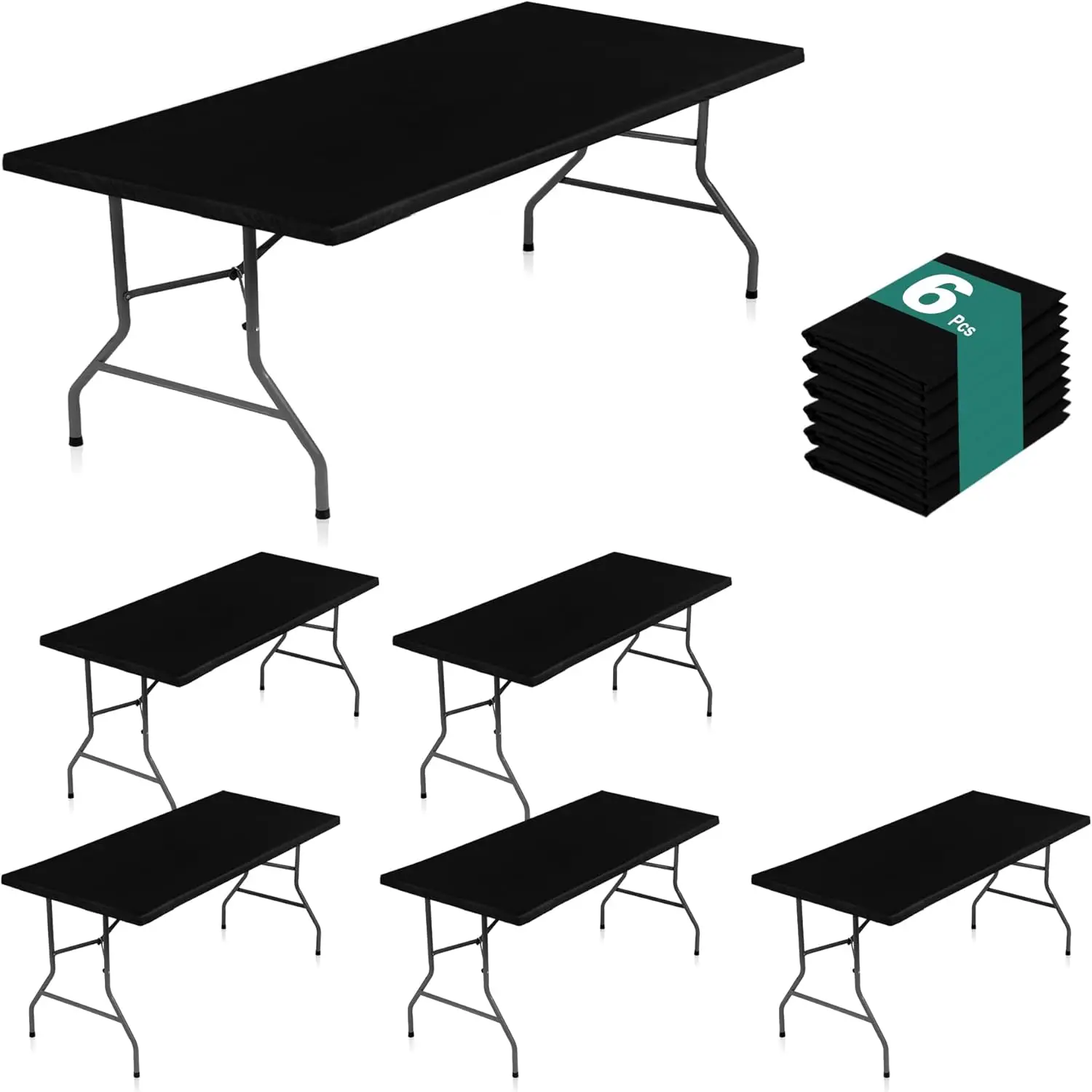 6-Pack Elastic Vinyl Tablecloths, 30x72 in, Waterproof Black Table Covers for Indoor Outdoor Use
6-Pack Elastic Vinyl Tablecloths, 30x72 in, Waterproof Black Table Covers for Indoor Outdoor Use