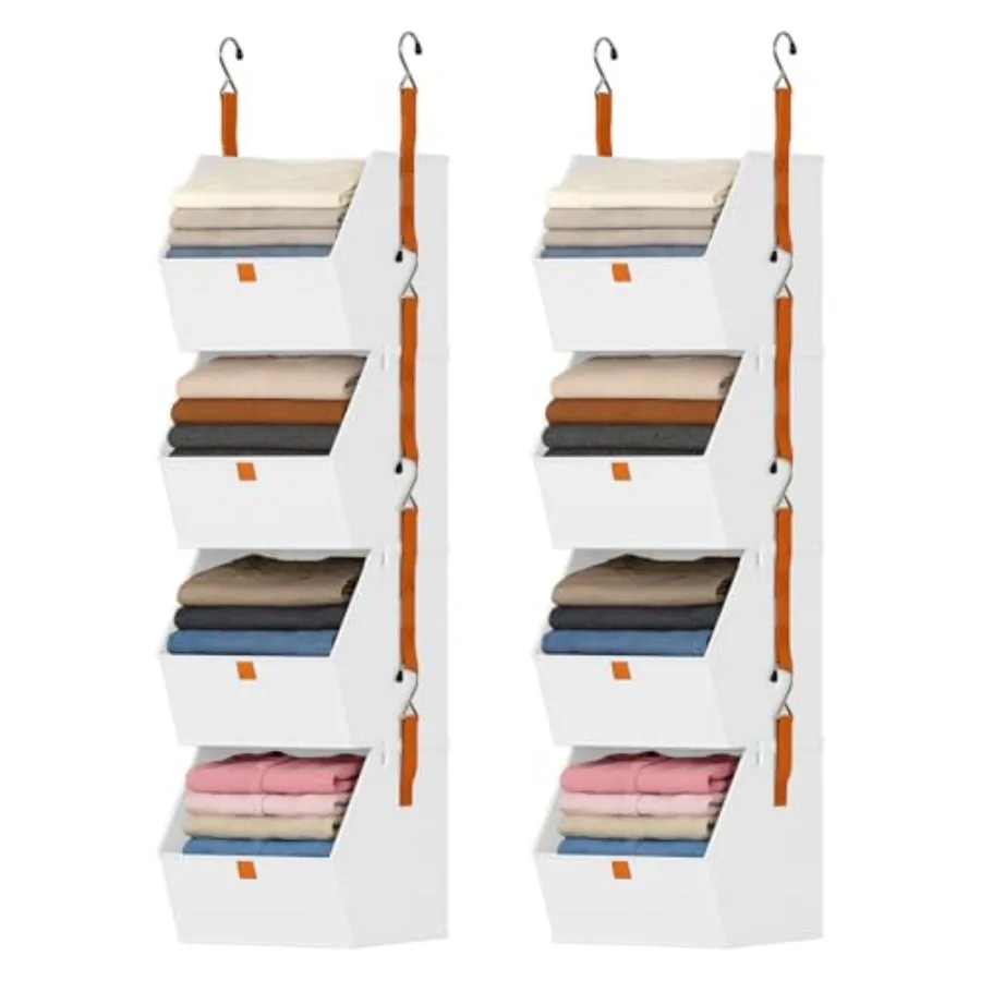 Hanging Closet Organizer - 4 Tier Collapsible Hanging Shelves with Hooks Zipper, Fabric Clothes Organizer, Space-Saving Storage
Hanging Closet Organizer - 4 Tier Collapsible Hanging Shelves with Hooks Zipper, Fabric Clothes Organizer, Space-Saving Storage
