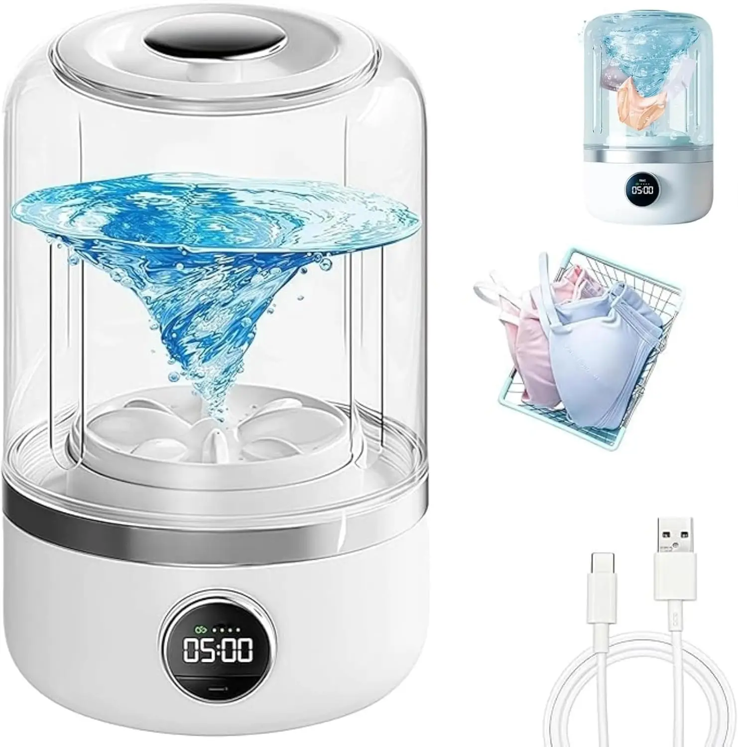 Underwear Washer, Rechargeable Cordless Mini Portable Washing Machine, Socks, Baby Clothes, Small Washing Machine for Apartment
Underwear Washer, Rechargeable Cordless Mini Portable Washing Machine, Socks, Baby Clothes, Small Washing Machine for Apartment