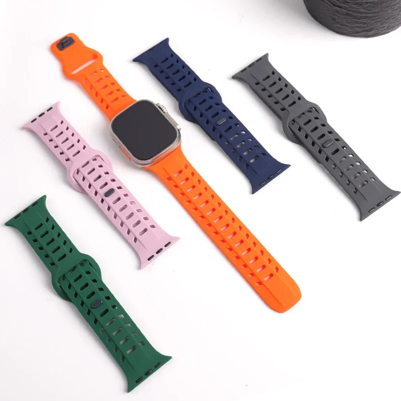 Silicone Band For Apple Watch strap 46mm 44mm 40mm 45mm 41mm 38 42 49mm Breathable bracelet iwatch series Ultra 10 9 8 7 SE 6 5
Silicone Band For Apple Watch strap 46mm 44mm 40mm 45mm 41mm 38 42 49mm Breathable bracelet iwatch series Ultra 10 9 8 7 SE 6 5