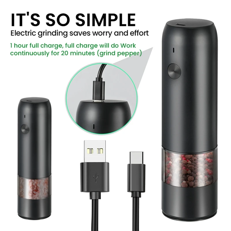 Pepper And Salt Grinder Electric Automatic Mill Pepper and Salt Grinder USB Charging Spice
Pepper And Salt Grinder Electric Automatic Mill Pepper and Salt Grinder USB Charging Spice