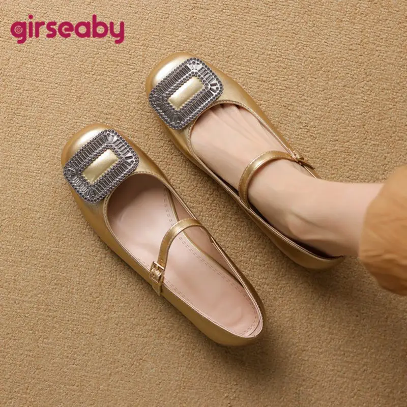 Girseaby 2025 Summer Sweet Mary Janes Flats Square Toe Buckle Strap Crystal Big Size 41 42 43 Retro Soft Daily Shoes 31 32 33
Girseaby 2025 Summer Sweet Mary Janes Flats Square Toe Buckle Strap Crystal Big Size 41 42 43 Retro Soft Daily Shoes 31 32 33
