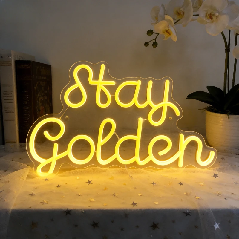 Stay Golden Neon Sign LED USB Rechargeable Night Light Aesthetic Wall Art Home Decor for Bedroom Living Room Inspirational Gift
Stay Golden Neon Sign LED USB Rechargeable Night Light Aesthetic Wall Art Home Decor for Bedroom Living Room Inspirational Gift