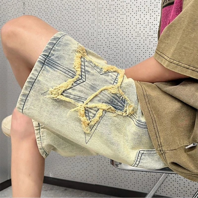 Loose Fit Comfortable Men Mid Length Denim Shorts Summer New Trendy Casual Hong Kong Style Japanese Retro Street Style
Loose Fit Comfortable Men Mid Length Denim Shorts Summer New Trendy Casual Hong Kong Style Japanese Retro Street Style