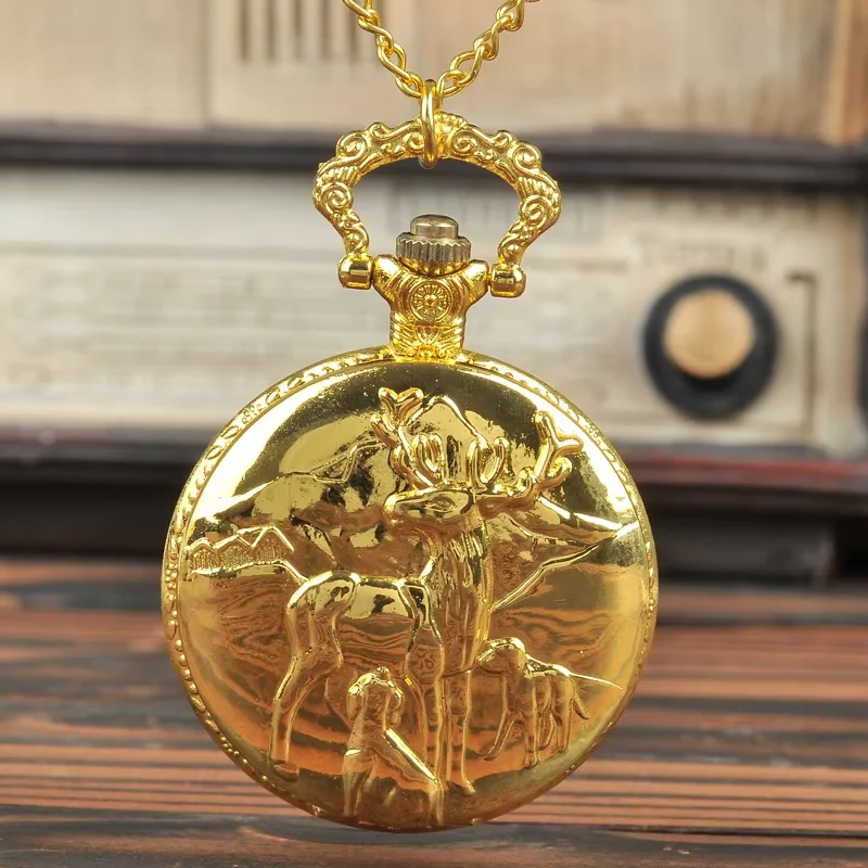 1038Quartz Pocket Watch As A Unisex Gift Stylish Gold Three-head Deer Retro Glossy Two-sided Steampunk
1038Quartz Pocket Watch As A Unisex Gift Stylish Gold Three-head Deer Retro Glossy Two-sided Steampunk