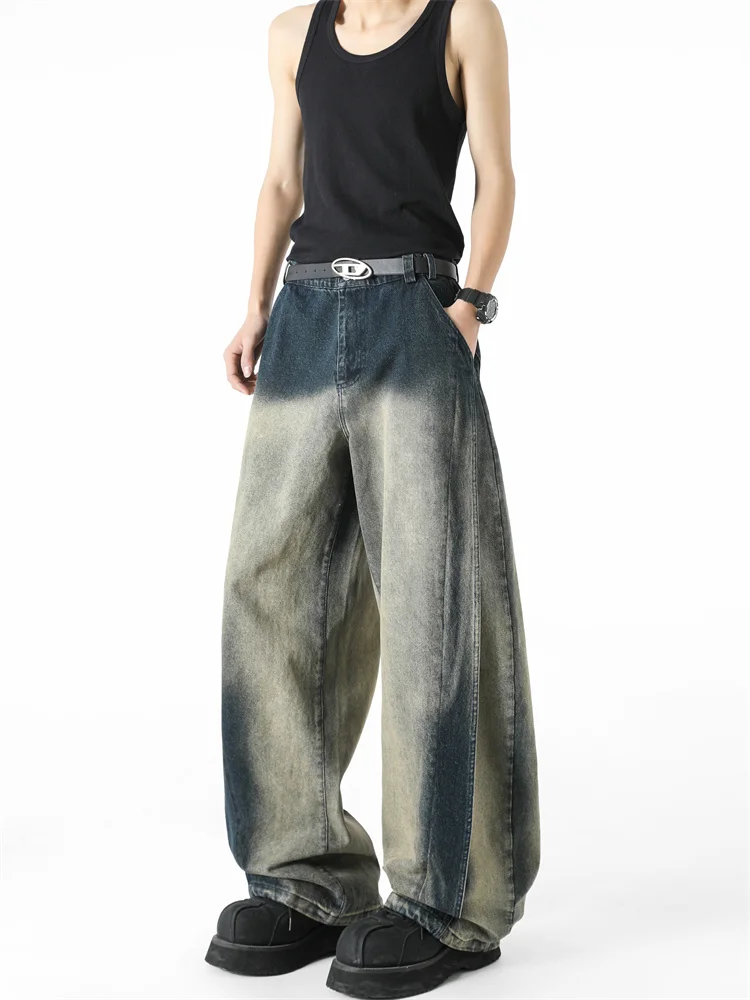 Retro American Washed Denim Jeans Men's Wide Leg CleanFit Patchwork Design A-Line Knife Pants Casual Loose Straight Trendy
Retro American Washed Denim Jeans Men's Wide Leg CleanFit Patchwork Design A-Line Knife Pants Casual Loose Straight Trendy