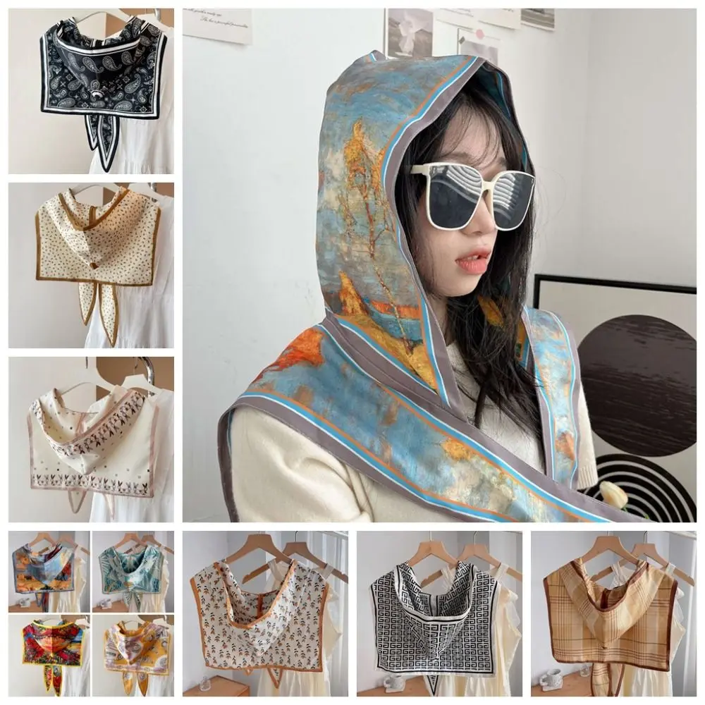National Style Summer Hooded Silk Shawl Windproof Multifunction Silk Scarf Hat All-match Comfortable Sunscreen Scarf Lady
National Style Summer Hooded Silk Shawl Windproof Multifunction Silk Scarf Hat All-match Comfortable Sunscreen Scarf Lady