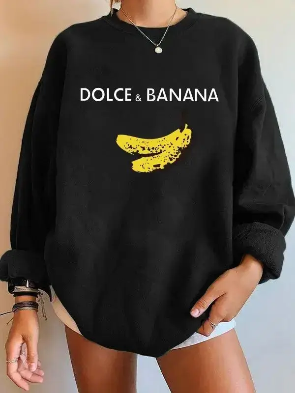 Seeyoush Banana Print Women's Plus Size Sweatshirt Streetwear Crew Neck Long Sleeve Loose Winter Women's Sweatshirt Moletom
Seeyoush Banana Print Women's Plus Size Sweatshirt Streetwear Crew Neck Long Sleeve Loose Winter Women's Sweatshirt Moletom