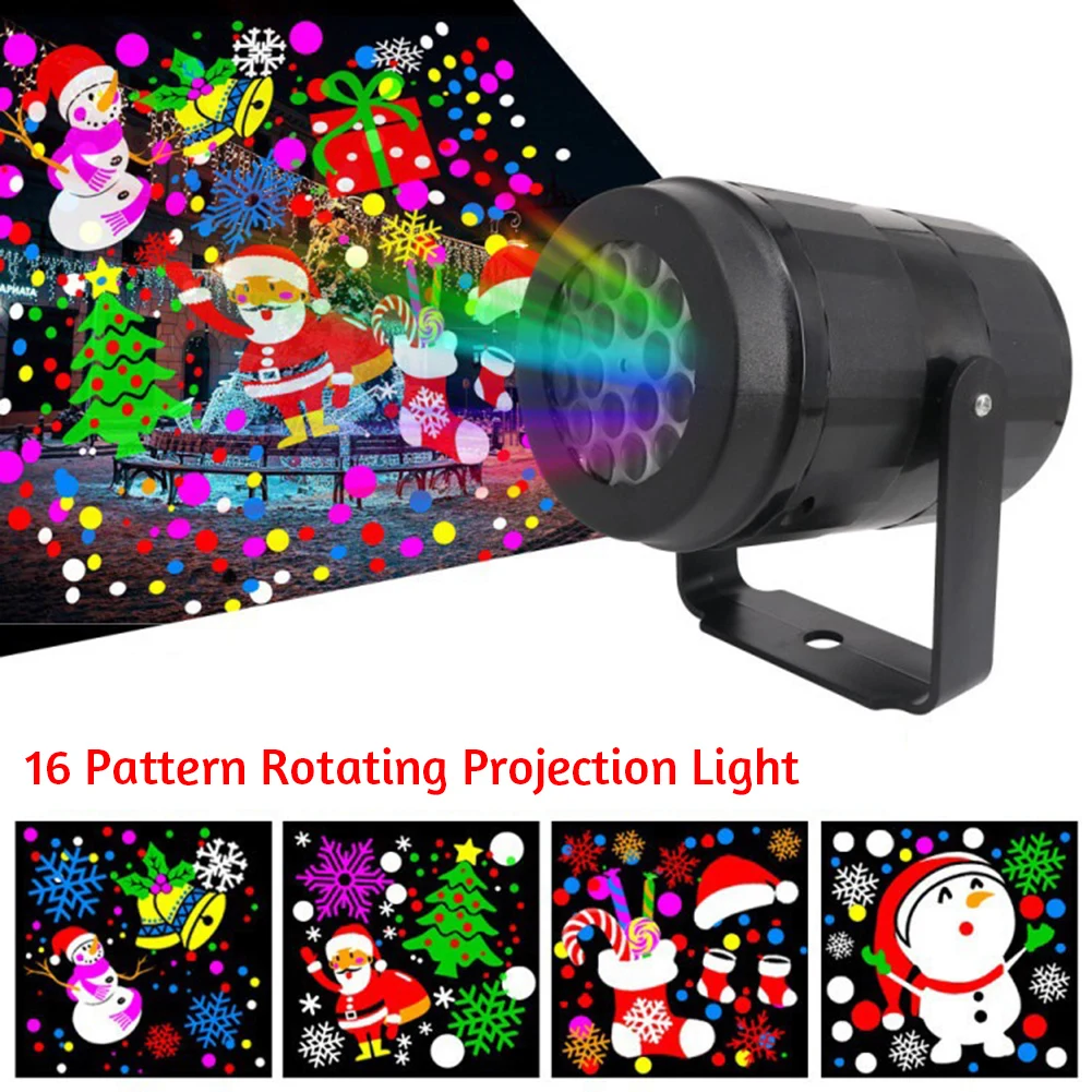 Christmas Projection Lamp 16 Cartoon Patterns LED Projector Decorative Lights Spotlight for Easy Installation Xmas Ornaments
Christmas Projection Lamp 16 Cartoon Patterns LED Projector Decorative Lights Spotlight for Easy Installation Xmas Ornaments