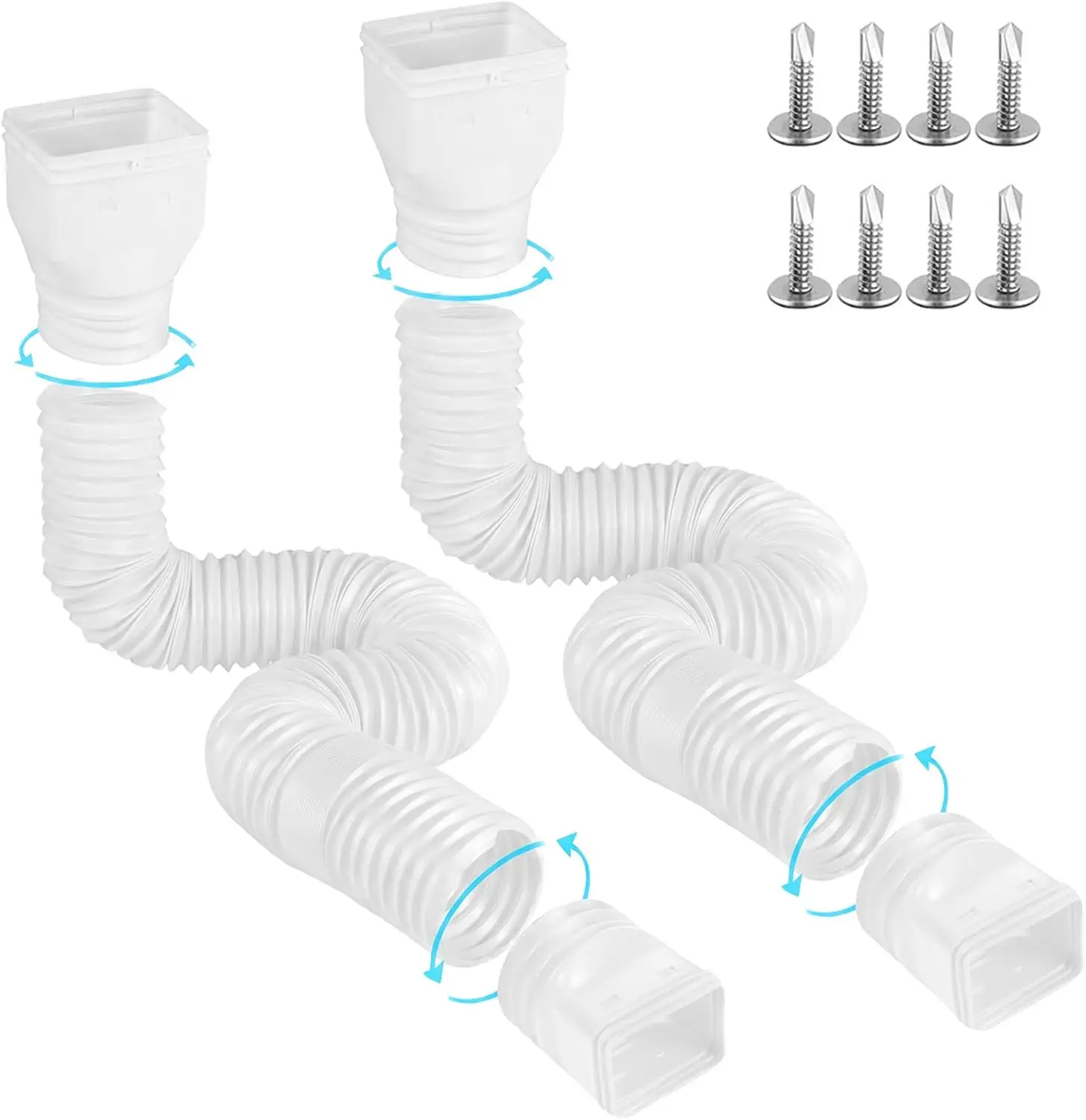 2 Pack Flexible Gutter Downspout Extension 21-67 Inch with Adapters for Rainwater Drainage
2 Pack Flexible Gutter Downspout Extension 21-67 Inch with Adapters for Rainwater Drainage