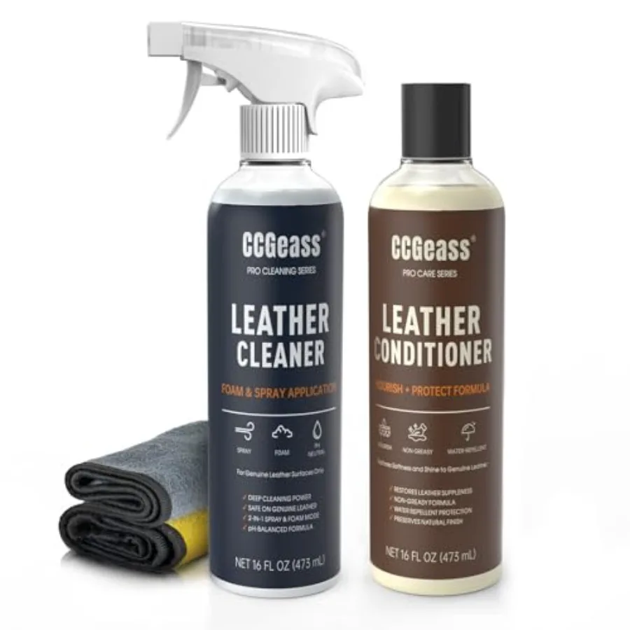 Leather Cleaner and Conditioner Kit 2×16oz Leather Cleaner for Car Seats, Furniture, Couches, Shoes and Boots pH-Balanced, Non-
Leather Cleaner and Conditioner Kit 2×16oz Leather Cleaner for Car Seats, Furniture, Couches, Shoes and Boots pH-Balanced, Non-