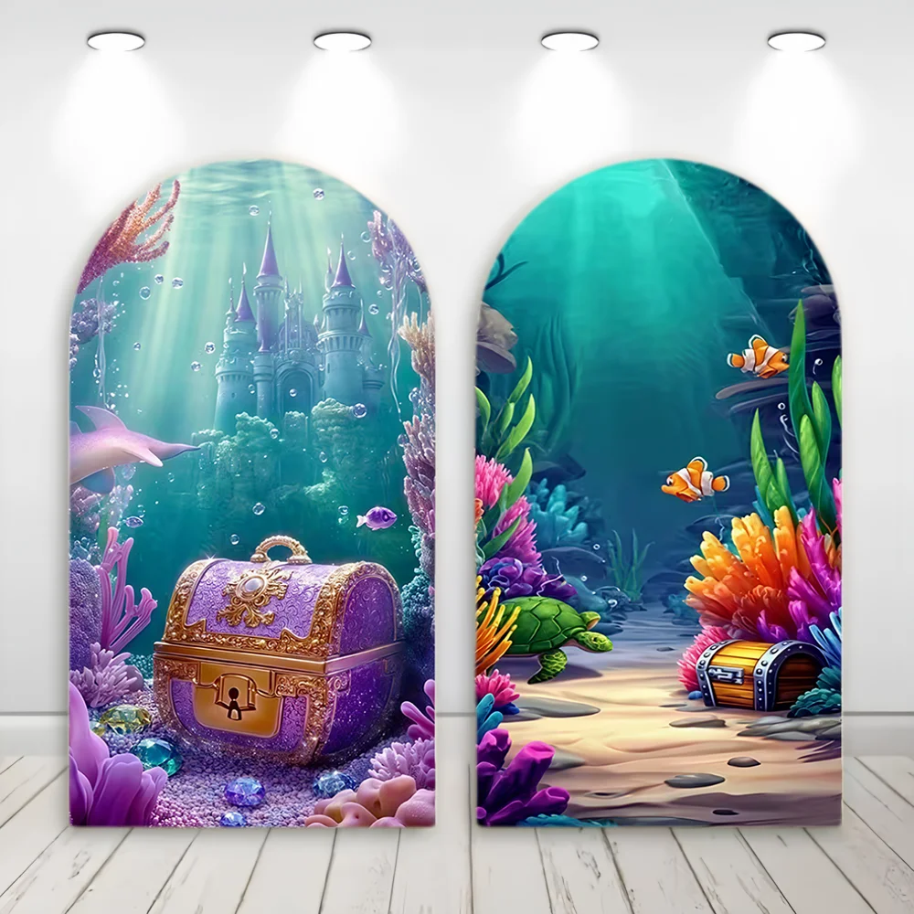 Underwater Themed Arch Backdrop Cover, Glitter Coral & Bubbles Printed Fabric for Magical Ocean Party Photoshoot & Decoration
Underwater Themed Arch Backdrop Cover, Glitter Coral & Bubbles Printed Fabric for Magical Ocean Party Photoshoot & Decoration