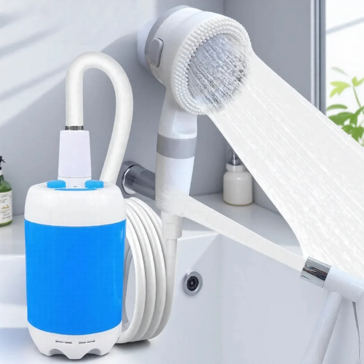 Portable Rechargeable Outdoor Shower Handheld Compact Design Gentle Shower Stream for Dog Bathing Car Washing Flower Watering
Portable Rechargeable Outdoor Shower Handheld Compact Design Gentle Shower Stream for Dog Bathing Car Washing Flower Watering