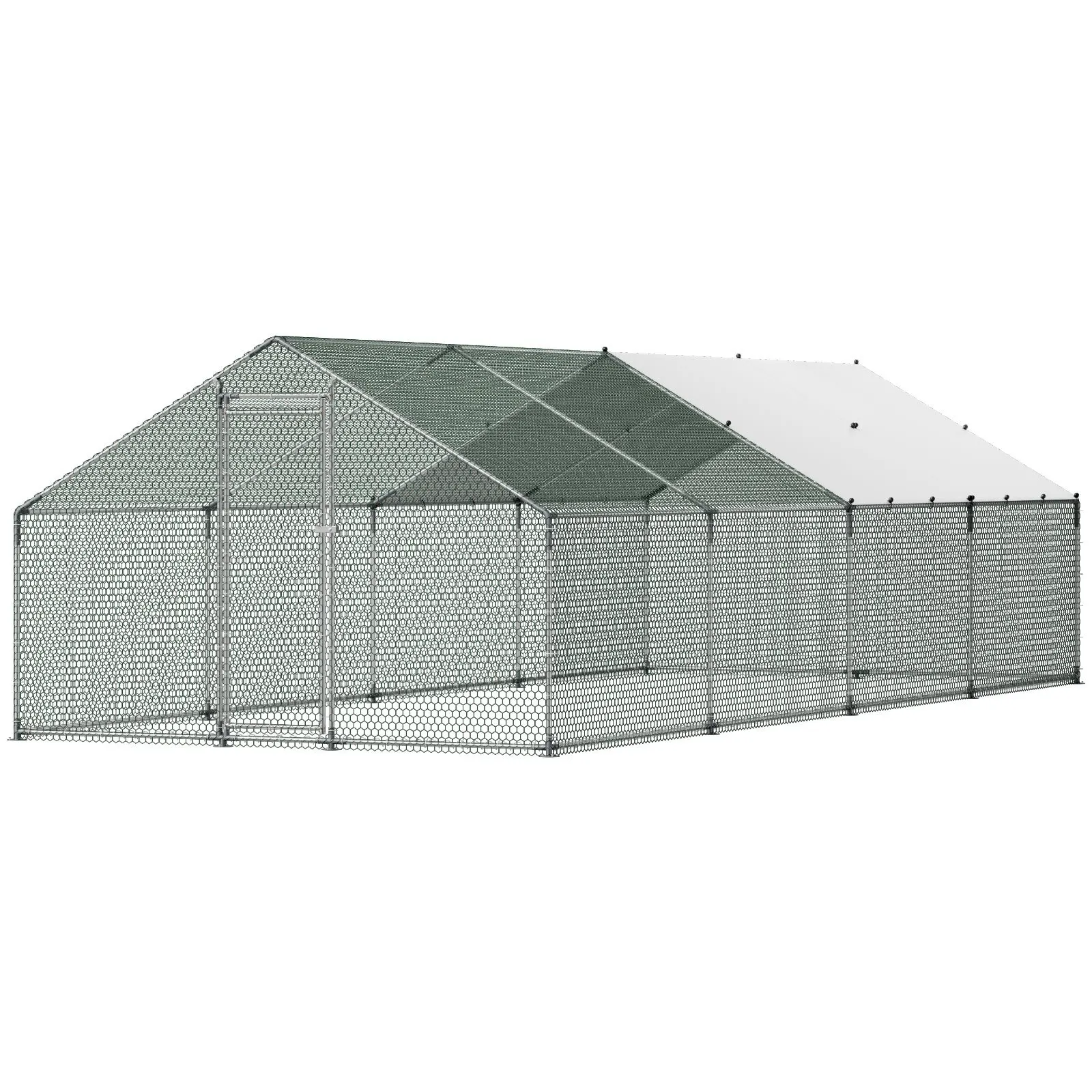 Metal Chicken Coop, 9.8x26.2x6.5 Ft Large Walk-in Chicken Runs With Cover, Spire Roof Hen House Enclosure With Security Lock, Outdoor Duck Rabbit Cage Poultry Pen For Backyard, Farm, Yard
Metal Chicken Coop, 9.8x26.2x6.5 Ft Large Walk-in Chicken Runs With Cover, Spire Roof Hen House Enclosure With Security Lock, Outdoor Duck Rabbit Cage Poultry Pen For Backyard, Farm, Yard