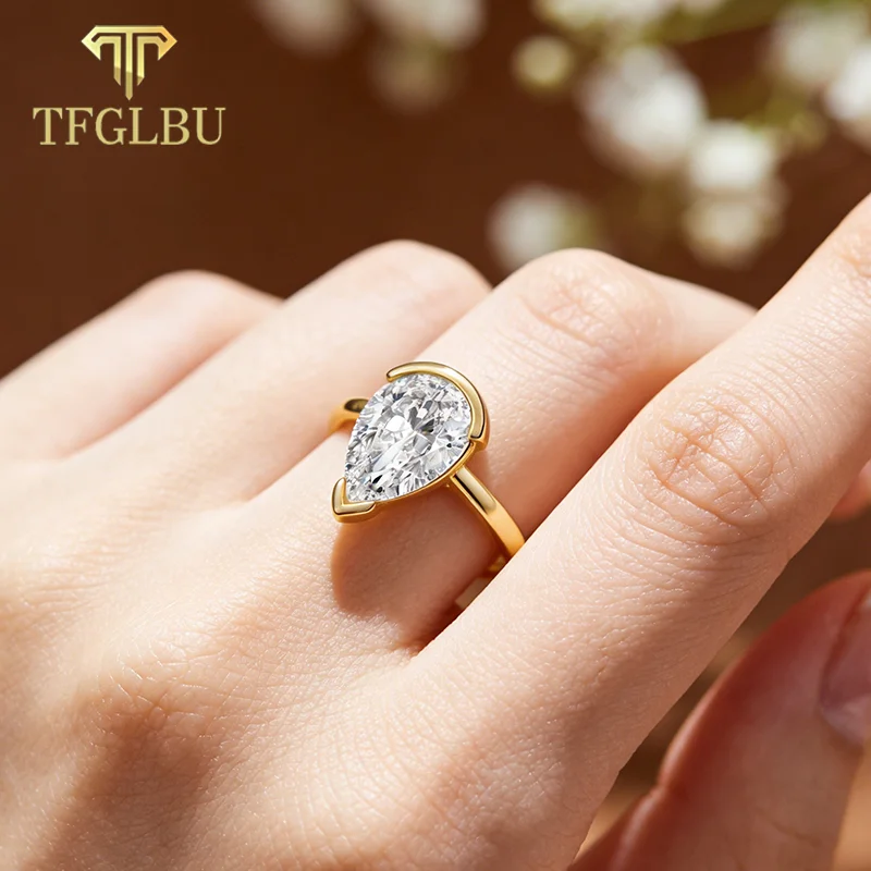 Кольцо TFGLBU с муассанитом грушевидной огранки 4 карата, 100% серебро S925, для женщин, с частичной закрепкой, бриллиантовый солитер, обручальные кольца, подарки, ювелирные изделия
Кольцо TFGLBU с муассанитом грушевидной огранки 4 карата, 100% серебро S925, для женщин, с частичной закрепкой, бриллиантовый солитер, обручальные кольца, подарки, ювелирные изделия
