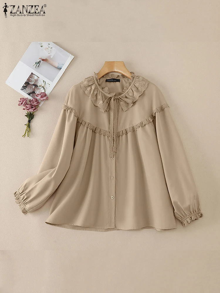 ZANZEA Lace Patchwork Vintage Blouses Ruffled Trim 2025 Spring Long Sleeve Lace-Up Tunic Tops Women Casual Solid Elegant Shirts
ZANZEA Lace Patchwork Vintage Blouses Ruffled Trim 2025 Spring Long Sleeve Lace-Up Tunic Tops Women Casual Solid Elegant Shirts