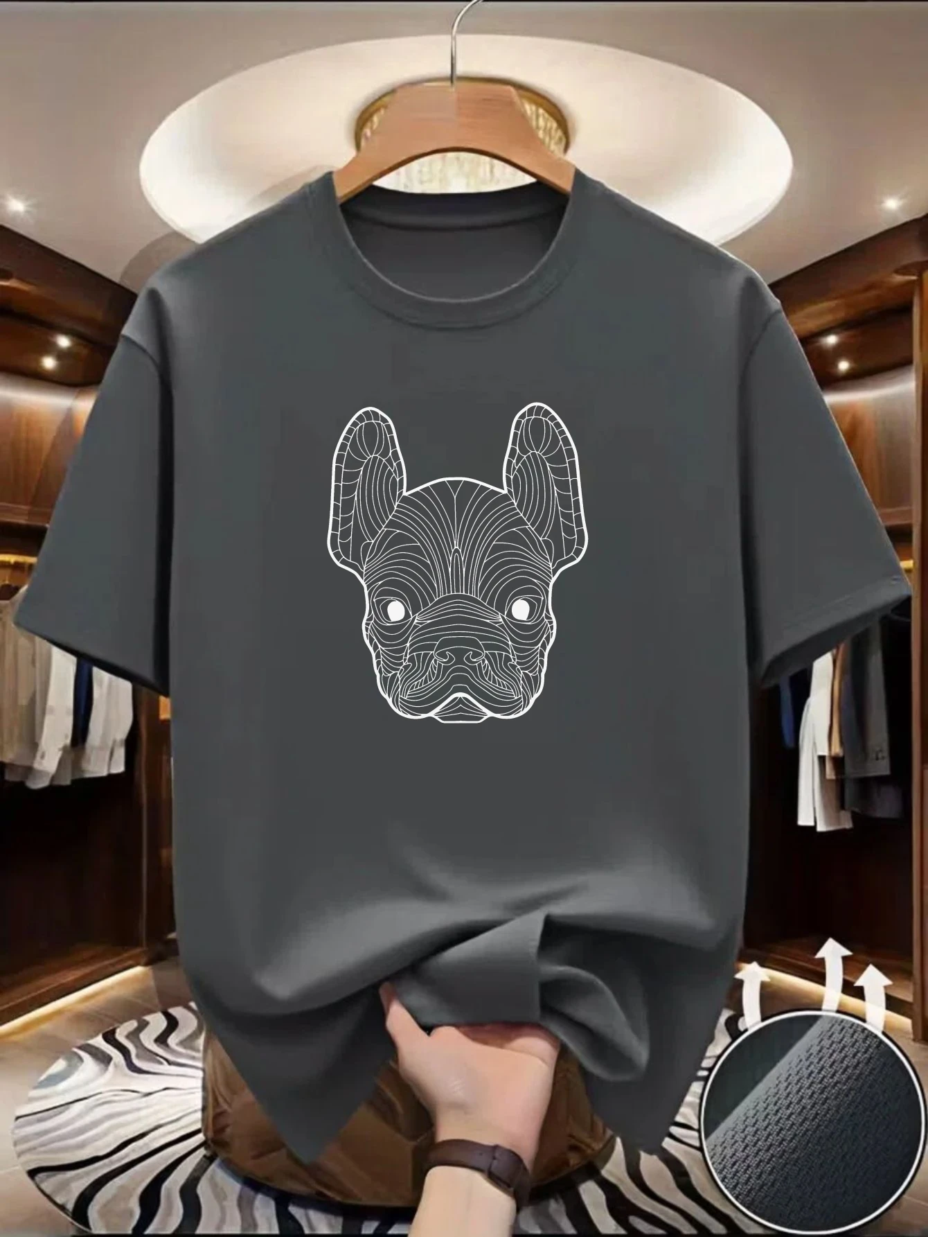 Casual Summer Apparel Featuring a Line Art Design of a French Bulldog on a Men'S T-Shirt
Casual Summer Apparel Featuring a Line Art Design of a French Bulldog on a Men'S T-Shirt