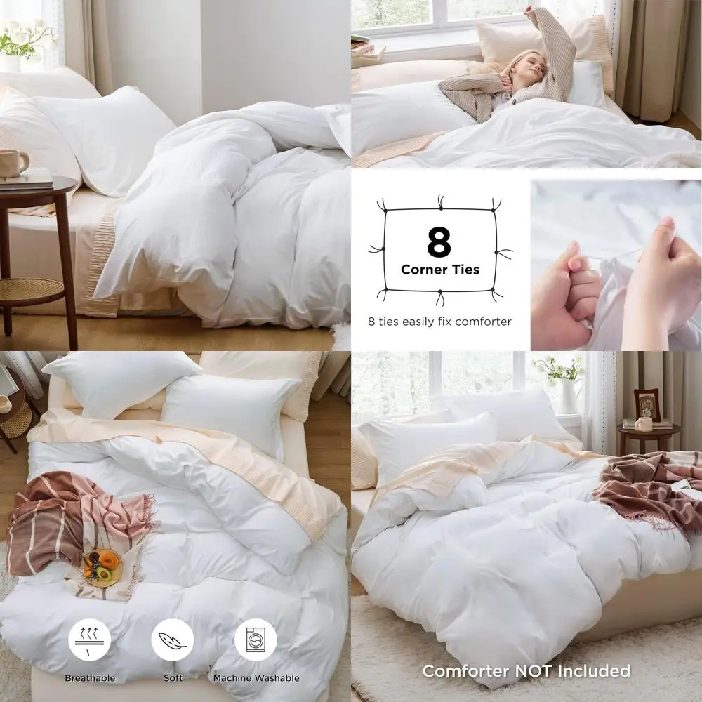 Белый пододеяльник размера Queen — комплект постельного белья из 3 предметов, предварительно выстираный, с эффектом хлопка, очень мягкий, включает 1 пододеяльник 90x90 дюймов с застежкой-молнией
Белый пододеяльник размера Queen — комплект постельного белья из 3 предметов, предварительно выстираный, с эффектом хлопка, очень мягкий, включает 1 пододеяльник 90x90 дюймов с застежкой-молнией