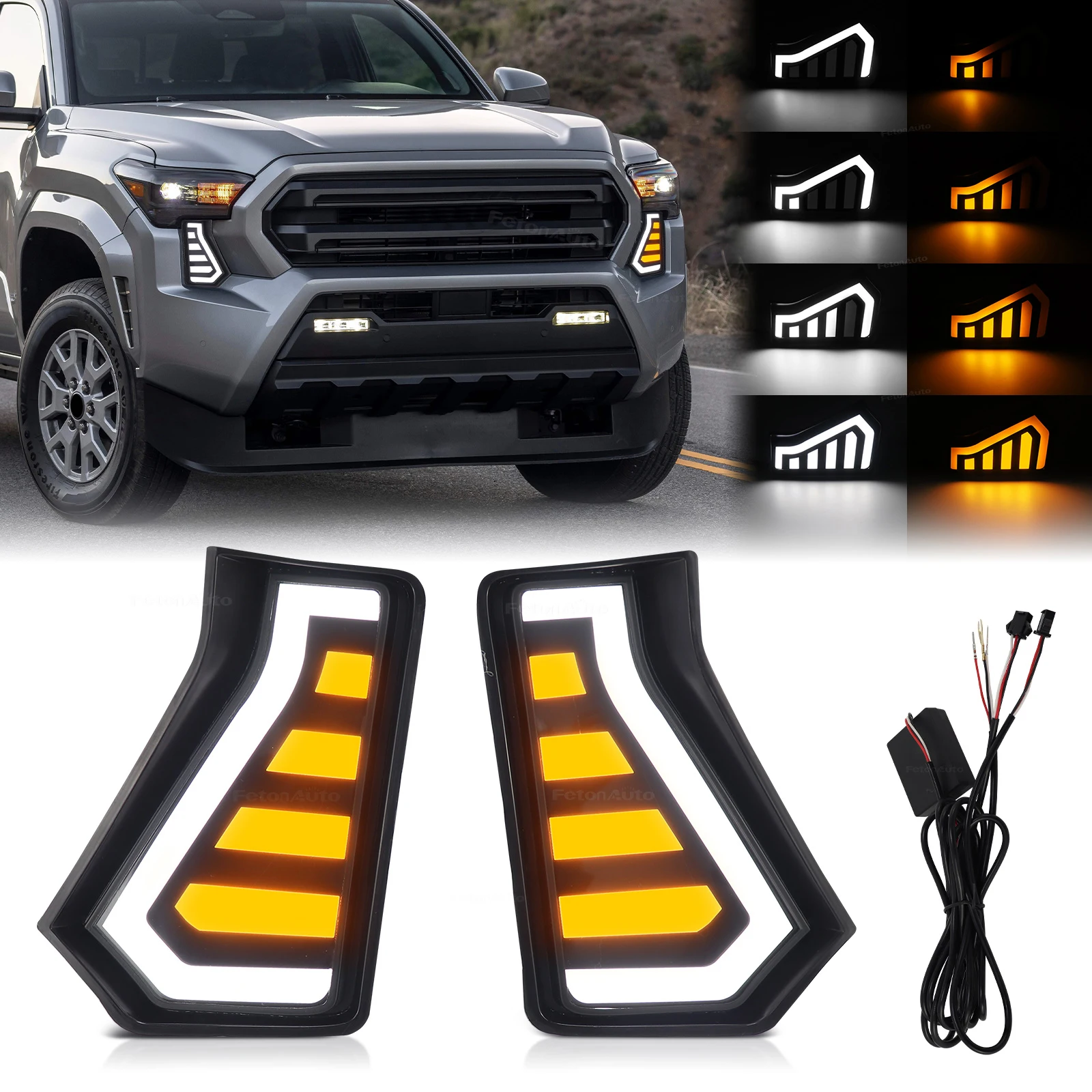 For Toyota Tacoma 2024-25 LED Lights Wholesale Front Bumper White DRL Daytime Running Light Amber Dynamic Turn Signal Lamps
For Toyota Tacoma 2024-25 LED Lights Wholesale Front Bumper White DRL Daytime Running Light Amber Dynamic Turn Signal Lamps
