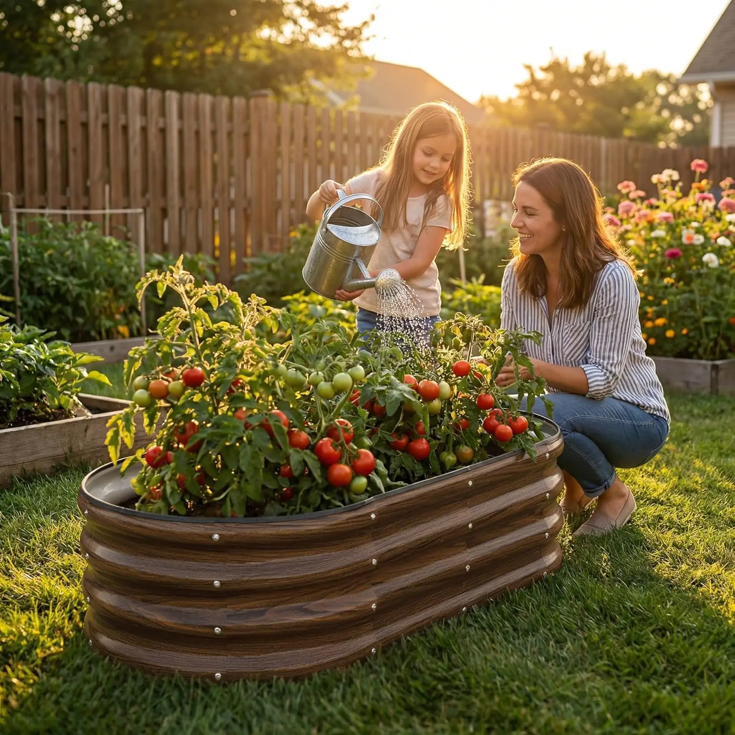 Outdoor Oval Metal Planter Box 2 Pack, Ideal for Planting Vegetables & Flowers in Yard ,Brown
Outdoor Oval Metal Planter Box 2 Pack, Ideal for Planting Vegetables & Flowers in Yard ,Brown